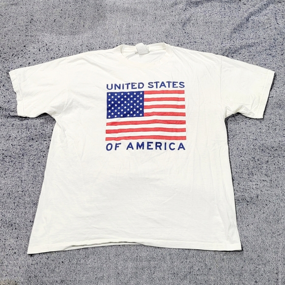 Vintage 90's United States of America Flag Graphic Print Mens Tee size XL - Picture 1 of 4